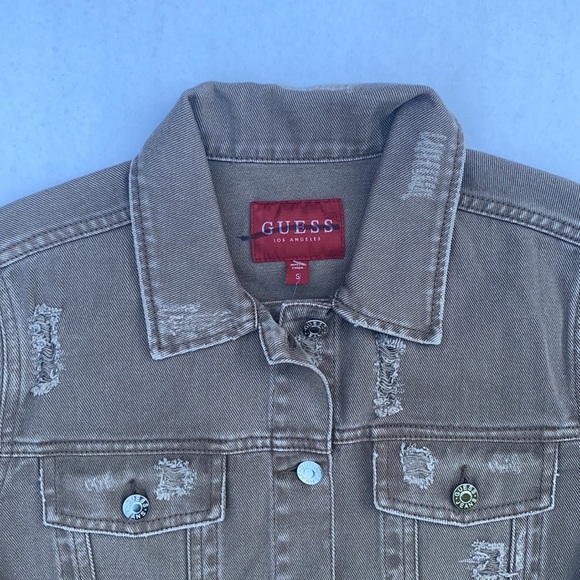 NEW GUESS Jasmyn Destroyed Denim Jacket SZ S - Picture 7 of 10